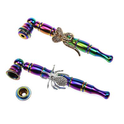 China 2021 Hot Selling Minimalist Rainbow Color Animal Leaf Smoking Pipe Metal Smoking Accessories Herb Wholesale Cheap for sale