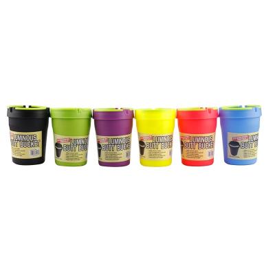 China Wholesale Hot Selling Portable Plastic Ashtray Fluorescence Cigar Cup Ashtray Butt Light Cheap Plastic Light Cool Car Bucket for sale