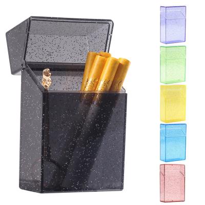 China 2021 Eco-Friendly Smoking Box Cigarette Holder Personality Unisex Fashion Transparent Colorful Flashing Portable Cigarette Box for sale