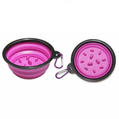 China Factory Price Sustainable Cheap Folding Pets Anti Choking Dog Driver Pet Slow Collapsible Bowl for sale