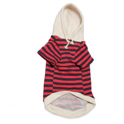 China Sustainable Striped Dog Apparel Sweatshirts Hoodie Pet Wear Dog Clothes for sale