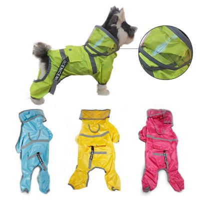 China Viable Reflective Dog Sliker Waterproof Adjustable Reflective Lightweight Dog Rainwear With Poncho Hood for sale