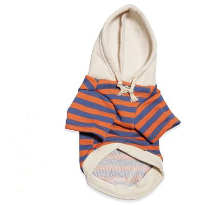 China Viable Dog Apparel Stripe Pattern Hoodie Dog Use Soft And Warm Cotton Pet Sweatshirt for sale