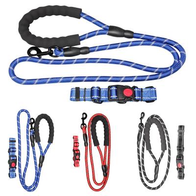 China Pet Pull Rope Costume Viable Dog Collar Fasten Two-Piece Running Walking Explosion-Proof Rope Set Dog Punch Traction for sale