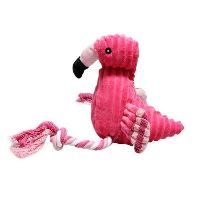 China Popular Recommend Durable High Quality Viable Toy Plush Sounding Toy Simulation Flamingo Pet Chew Toy for sale