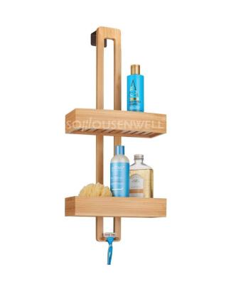 China Sustainable Bamboo Wooden Rack Natural Bamboo Wooden Rack Decorative Bathroom Laundry Rack for sale