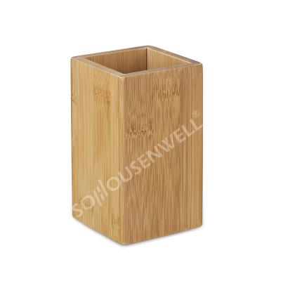 China Viable Bamboo Pen Holder Kitchen Tools Organizer Stationery Storage Box for sale