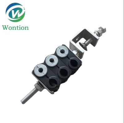 China Conductor Clamp 5-7mm Fiber And 10-12mm Power Cable Plastic Three Way Clamp for sale