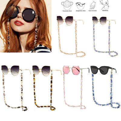 China New Acetic Acid Eyeglasses Neck Chain Glass Sunglasses Hanging Chain Eco-friendly Handmade Colorful Pearl Chain for sale