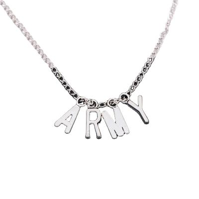 China Bulletproof Accessories Letter Casual/Sporty Hot Selling Necklace With Necklace ARMY Letter Necklace Jewelry for sale