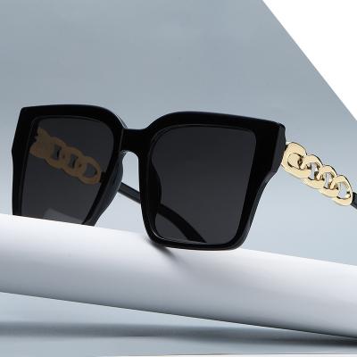 China European fashion sunglasses and American noise metal PC chain sunglasses 2021 street hip-hop casual glasses new sunglasses for sale