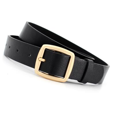 China Simple Decorative Customizable Retro Alloy Artificial Leather Buckle Ladies Leather Belt for sale