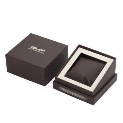 China Special and high quality handmade design watch paper logo box custom watch box with pillow for sale