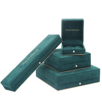 China Wholesale green logo jewelry display packaging jewelry box packaging custom velvet jewelry boxes for sale