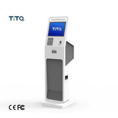 Cina Self-service Cheque Transcation Payment Kiosk Bill Banknote Cheque Money Cash Deposit Machine in vendita