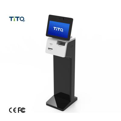 China Touch Screen Automation Hotel Airport Security Visitor Management Card Dispenser Passport Id Card Scanning Self Check In Kiosk for sale