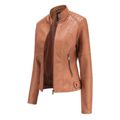 China Spring And Autumn Women Pu Leather Jackets Women Coat Fashion Leather Jacket Plus Size PU Leather Jackets Lady for sale