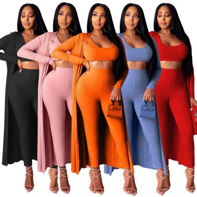 China ZHANBO 2021 New Women's Navel Three-piece Ms. Belly Button Breathable Warm Three-Piece Suit Autumn Sportswear for sale