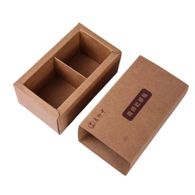 China Recycled Materials Customize Foldable Kraft Paper Drawer Box Soap Tea Bag Packaging Box According To Your Logo for sale