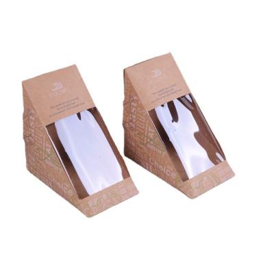 China Hot Selling Recycled Materials Manufacturers Environmentally Friendly Transparent Window Sandwich Takeout Packaging Cartons for sale