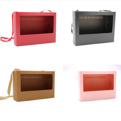 China Recycled Flower Gift Box Mother's Day Flower Design Window Materials Valentine's Day Rose Packaging Box for sale