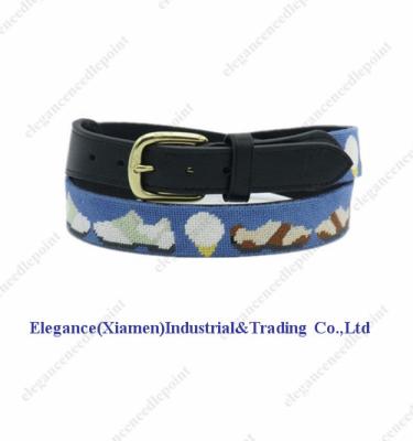 China Cowhide Golf Belt Hand Stitched Needlepoint Belt High Quality Belt for sale