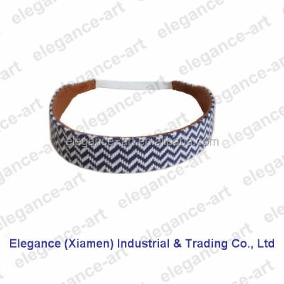 China Needlepoint Canvas Back With Needlepoint Women's Leather Hand Stitched Stripe Headbands for sale