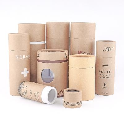 China Recycled Materials Art Window Shaped Biodegradable Custom Printed Large Presentation Gift Cardboard Kraft Paper Cylinder Box for sale