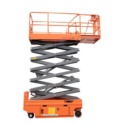 China Building material stores mobile electric scissor lift self propelled hydraulic scissor lift platform board with good price for sale