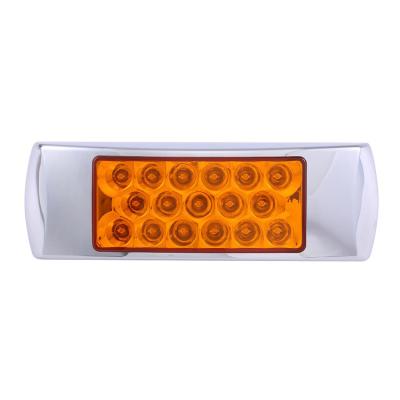 China PC Lens 2x6 Inch 12V 24V 17 LED Square Amber DOT STT Oval Side Marker Truck Trailer Tail Light for sale