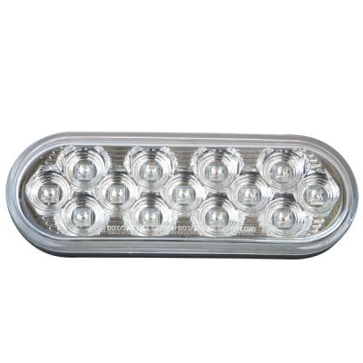 China PC Lens 6.5 Inch Clear Lens Square Circle 13 LED DOT Stop Turn Tail Light Truck Trailer for sale