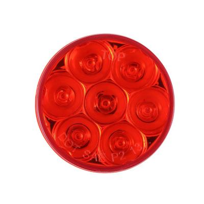 China PC Lens 2.5 Inch Lens Round 7 LED DOT Stop Turn Side Marker Red Tail Light Truck Trailer for sale