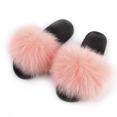 China 2021 New Fashion Trend Real Fur Ladies Slippers Sandals for sale