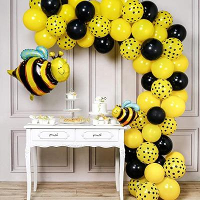 China Amazon New Bee Theme Birthday Party Decoration Decorative Balloons Set Baby Dot Yellow Balloons Decorative for sale