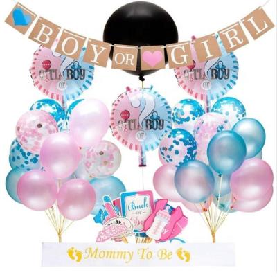 China Eco-Friendly Banner Confetti Balloon Photo Booth Props For Baby Gender Reveal Party Supplies for sale