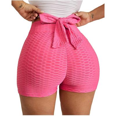 China Breathable hot sale butt lifting crack! crack! pink cycling seamless womens yoga shorts for sale