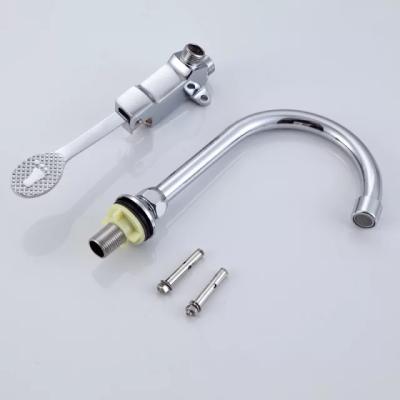 China Modern Basin Sink Faucet Touchless Hygiene Foot Operated Faucet for Hospital and Food Industry for sale