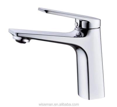 China Single Lever Metered Faucets Chrome Finished Brass Basin Mixer Tap Bathroom Faucets Deck Mounted Bath Faucets for sale