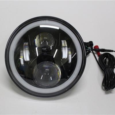 China Universal PC Angel Eyes RGB 7inch Headlights Led Halo Headlamp RGB Car Light For For Jeep Wrangler for sale