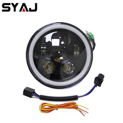 China Car Head Lamp 7 Inch Led Projector Headlight 4x4 LED Angel Eye Headlamp For Land Rover Defender 90 7 Inch for sale