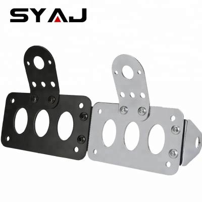 China Universal Motorcycle Plate Holder Metal Motorcycle Accessories Motorcycle Tail Light Holder License Plate Bracket for sale