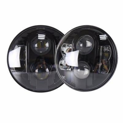 China Factory Direct Auto Parts 80w 7inch Round Die-cast Aluminum Housing Headlight Led For Jeep Wrangler For Mazda Miata Auto Headlights for sale