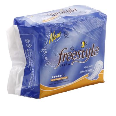 China Night Use Breathable Sanitary Pads Cotton Disposable Regular Winged Biodegradable Sanitary Napkins for sale