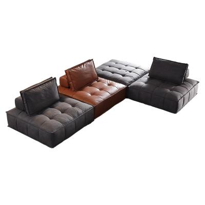 China Italian Fabric Art Piedmont Sofa (waist) Block Sofa Lazy Bean Curd Adjustable Creative Armless Module Big Block for sale