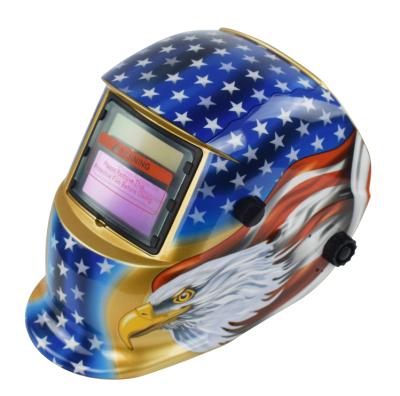 China Yes USA Flag Drawing Solar Power Automatic Welding Helmet Dark for sale