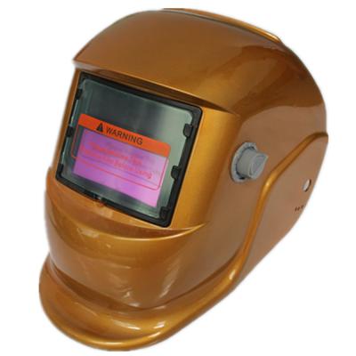 China Yes UNMT Solar Cell Yellow Shiny Auto Darkening Welding Helmet for sale