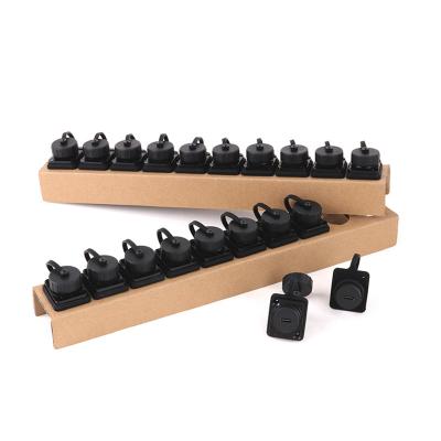 China Power Type C To Type C Socket Panel Mount Chassis Female Connector Network Female Connector Waterproof With Dust Cover for sale