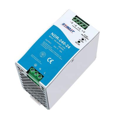 China CCTV Camera ZTAOJT Din Rail 12v 24v 48v 240w NDR-240-24 DC Changeover Power Supply for sale