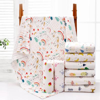 China Anti-Bacteria Factory Wholesale  2023 Good Quality Cotton Class A Gauze Bath Towel Six Layer Yarn Absorbent Covering Blanket For Newborn Baby for sale