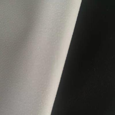 China 100% Fusible Polyester 50D Double Dot Interfacing Fabric , Woven Adhesive Interlinings For Garment for sale